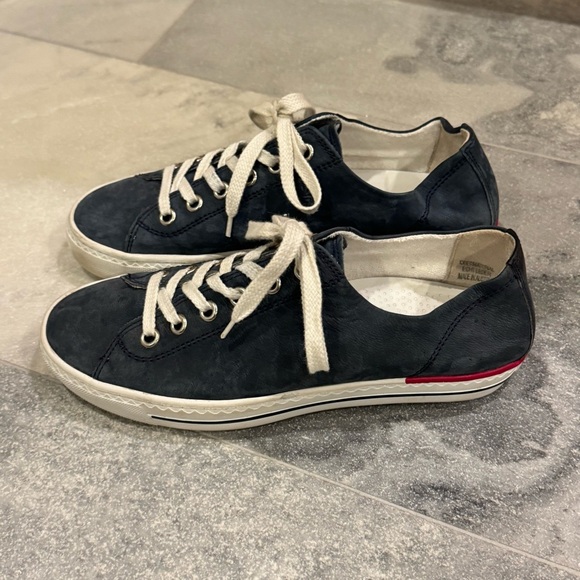 Paul Green Shoes - Paul Green Carly 2.0 Indigo Blue Nubuk Suede Sneakers Size 9.5 UK 7 EUC